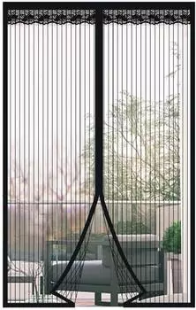 LuxusKollektion Fliegengitter-Vorhang magnetisch 80x200cm, schwarz, ohne Bohren