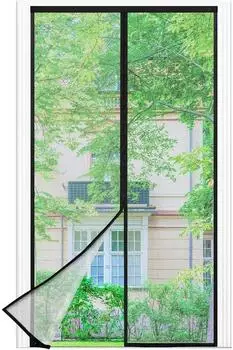 LuxusKollektion Balkont&uuml;r Fliegengitter Magnet, Klettband, 80x220cm, schwarz