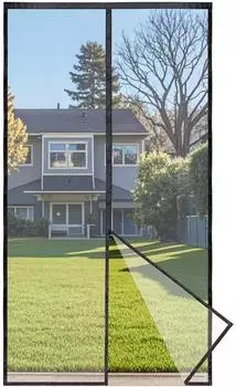 LuxusKollektion Fliegengitter-T&uuml;r mit Magnet 120x220cm, schwarz
