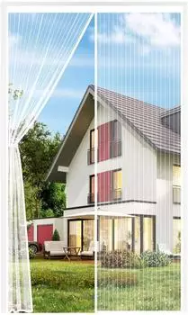 Auxmir Fliegengitter-Magnetvorhang Balkont&uuml;r 110x220cm, wei&szlig;