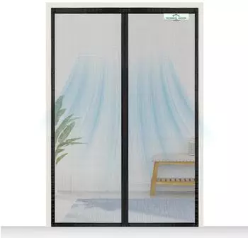 LuxusKollektion Fliegengitter Balkont&uuml;r magnetisch, schwarz, 115x210cm