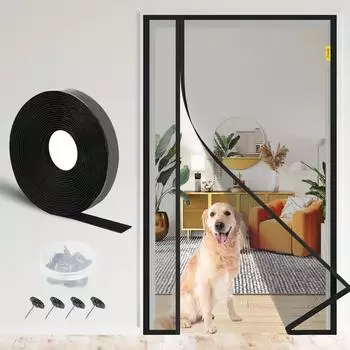 LuxusKollektion Magnet-Fliegengitter Balkont&uuml;r 110x220cm, rei&szlig;fest, ohne Bohren