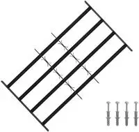 vidaXL Sicherheitsgitter f&uuml;r Fenster mit 4 Querstangen 3 stk.