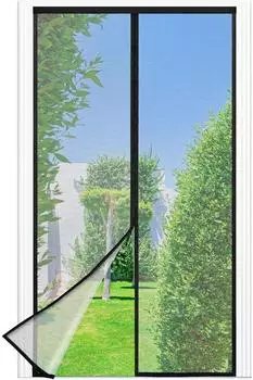 LuxusKollektion Fliegengitter Balkont&uuml;r magnetisch 75x200cm schwarz ohne Bohren