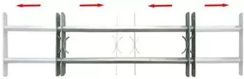 vidaXL Fenstergitter verstellbar mit 2 Querst&auml;ben 500-650mm
