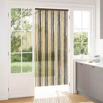 vidaXL Insektenschutzvorhang Chenille dunkelbraun und beige (90x200cm)