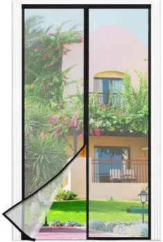 LuxusKollektion Fliegengitter Balkont&uuml;r magnetisch 65x200cm schwarz, ohne Bohren
