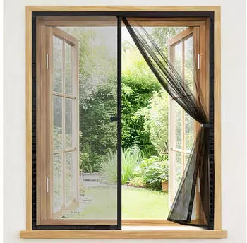 LuxusKollektion Fliegengitter Fenster magnetisch 100x130cm schwarz Fiberglas