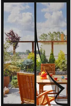 LuxusKollektion Magnet-Fliegengitter Balkont&uuml;r 100x200cm schwarz, ohne Bohren
