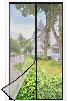LuxusKollektion Fliegengitter Balkont&uuml;r magnetisch 120x220cm, schwarz (3,8cm Klettband)