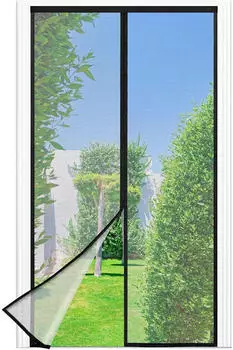 LuxusKollektion Fliegengitter-T&uuml;r mit Magnetverschluss, 100x210cm, schwarz (ohne Bohren)
