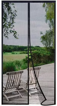 Risareyi Fliegengitter-Tür magnetisch 145x225cm, schwarz, ohne Bohren