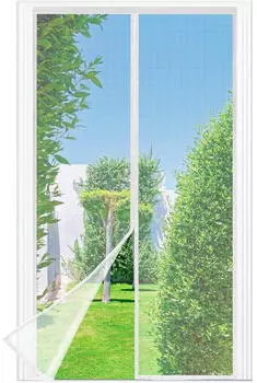LuxusKollektion Fliegengitter Balkontür magnetisch 90x210cm weiß, ohne Bohren (68034)