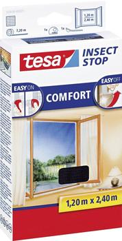 Tesa 55918-21 Fliegengitter Comfort für bodentiefe Fenster anthrazit (120 x 240 cm)