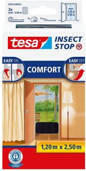 tesa Insect Stop Fliegengitter Comfort für Türen anthrazit (120 x 250 cm)
