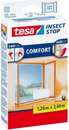 tesa 55918-21 Fliegengitter Comfort für bodentiefe Fenster weiß (120 x 240 cm)