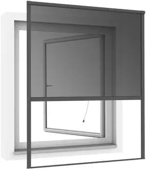Windhager Insektenschutzrollo 130 x 160 cm anthrazit (03292)