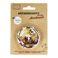 M&uuml;ckenschutz Armband Pu-leder braun/wei&szlig; 1 St