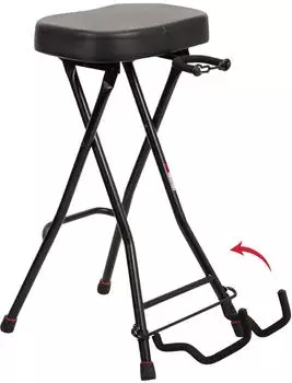 Gator GFW-GTRSTOOL Gitarrenhocker mit integriertem Ständer, gepolstertem Sitz, klappbar (GFW-GTRSTOOL)
