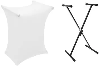 Dimavery SVT-1 Keyboard-Ständer Set mit Cover, weiß (20000381)
