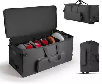 VEVOR Schlagzeugtasche 1010x510x440mm, 6 Trennwände, wasserabweisend, mit Rollen (ZL-SND-0682)