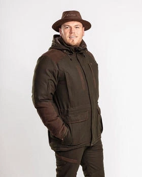 Pinewood Nydala Insulation Wool Parka (5813) moosgrün/ wildlederbraun