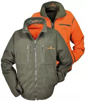 Hubertus Wende-Fleecejacke 'Helsinki' olivgrün signalorange