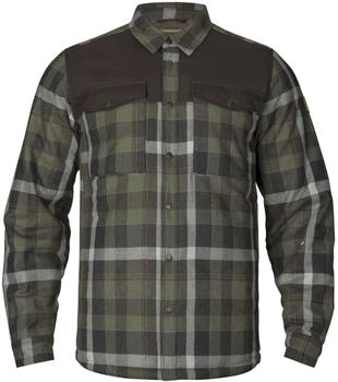 Härkila Hemdjacke Asmund Wool Insulated green/shadow brown