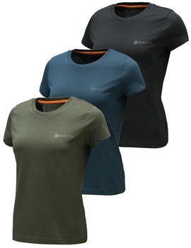Beretta Damen T-Shirt 3er-Pack moss blau schwarz