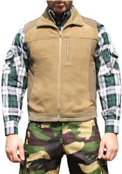 German Wear Fleece- Lederweste braun
