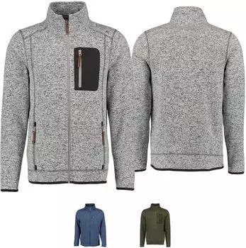 German Wear OP7 Strickfleece Jagdpullover hochgeschlossen grau