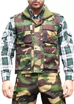 German Wear Jagdweste mit Hirsch Stickerei (GW611W) militär