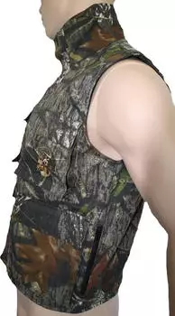 German Wear Jagdweste mit Hirsch Stickerei in Waldtarn (NEW-2444) schwarz