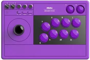 8bitdo Arcade Stick f&uuml;r Switch/Switch 2 & Windows PC, kabellos, lila (271139)