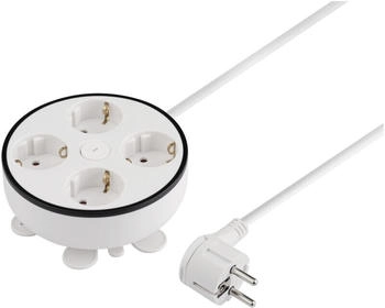Sygonix Kabeltrommel 1.50 m Schutzkontakt-Stecker weiß (SY-5806892)