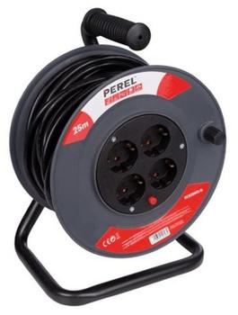 Perel Kabeltrommel 25 m 3G1.5 4 Steckdosen (Deutsches System)