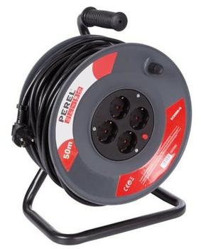 Perel Kabeltrommel 50 m 3G1.5 4 Steckdosen (Deutsches System)