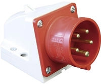 REV-Ritter CEE-Wandstecker 0510622555 , 5-polig, 400 V, rot, IP44 Spritzwasserschutz,