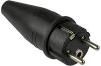 As Schwabe 60412 Schutzkontaktstecker Vollgummi 230 V Schwarz Ip44