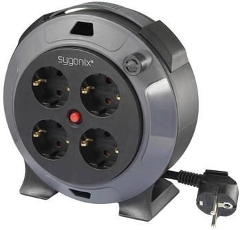 Sygonix Kabeltrommel 5m Schwarz Schutzkontakt-Stecker (SY-5806896)