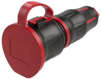 PCE Schutzkontaktkupplung Top Taurus 2, Typ F - CEE 7/3, Schwarz/Rot IP54 (25711-SR)