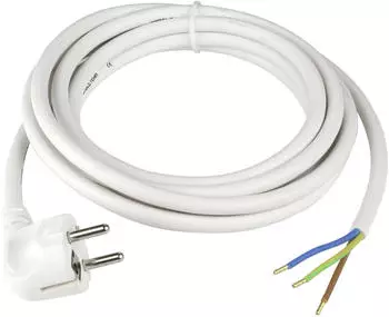 REV-Ritter Zuleitung Stromkabel mit Stecker H05VV-F 3G1.5 3m wei&szlig; (0577333555)