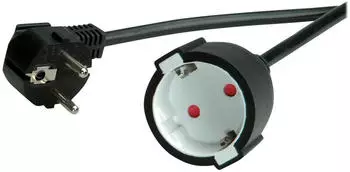 Value Schutzkontakt-Verl&auml;ngerungskabel 230VAC schwarz 3 m
