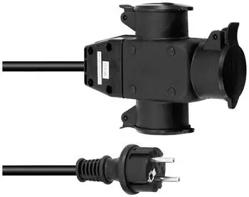 Eurolite Strom Verl&auml;ngerungskabel 16 A Schwarz 1 m H07RN-F 3G 1,5 mm&sup2;