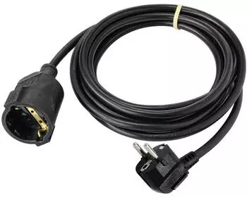 Sygonix Strom Verl&auml;ngerungskabel 16 A Schwarz 3m H05VV-F 3G 1,5 mm&sup2;
