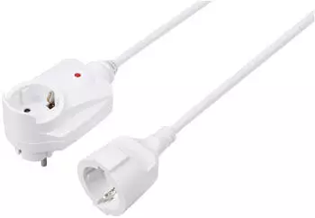 Sygonix Strom Verl&auml;ngerungskabel 16 A Wei&szlig; 1.50 m H05VV-F 3G 1,5 mm&sup2;
