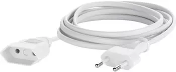 Sygonix Strom Verl&auml;ngerungskabel 2.5 A Wei&szlig; 2m H03VVH2-F 2X 0,75 mm&sup2;