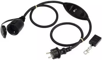 Sygonix Strom Verl&auml;ngerungskabel 16 A Schwarz 1 m H07RN-F 3G 1,5 mm&sup2; inkl. Ein/Aus-Schalter
