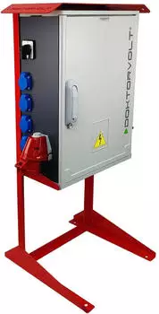 Doktorvolt Baustromverteiler mit St&auml;nder OS-S/FI SET 2x32A 1x16A 8x230V (DV-8379-D)