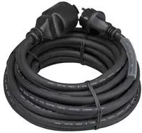 Perel GUMMI-VERL&Auml;NGERUNGSKABEL - 5 m - SCHWARZ - 3G2.5 - STECKER-TYP
